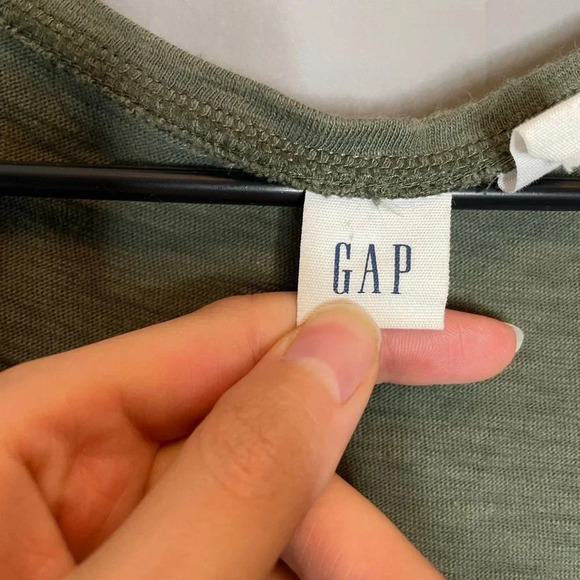 GAP army green drawstring waist cotton dress size small - Picture 3 of 5